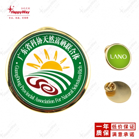 仿珐琅圆形金属小号徽章  10个起可印logo企业广告礼品定做展会小礼品